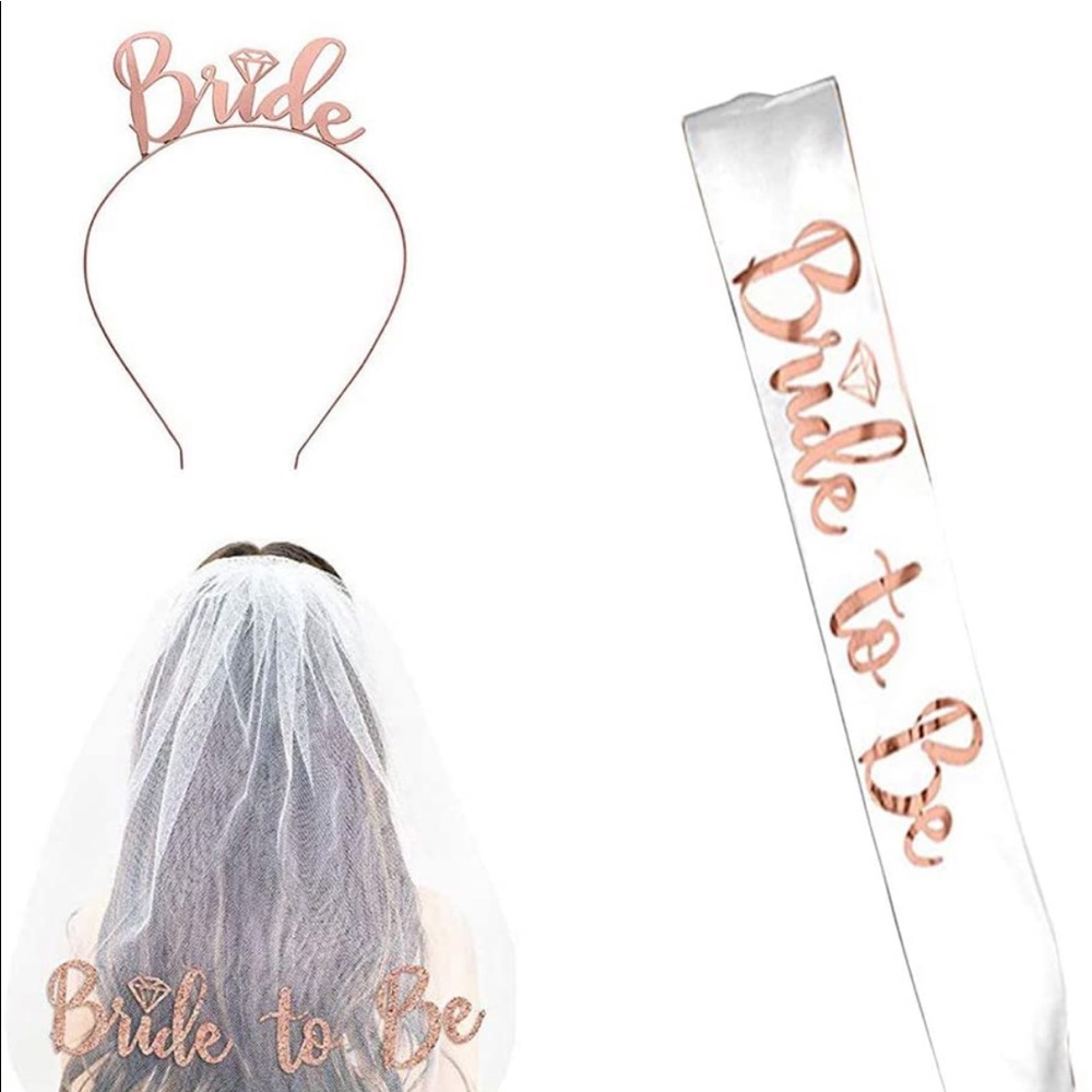 BRIDE TO BE SET- SASH, TIARA & VEIL